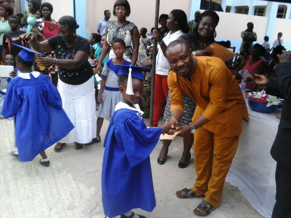 Student accepting certificate at graduation